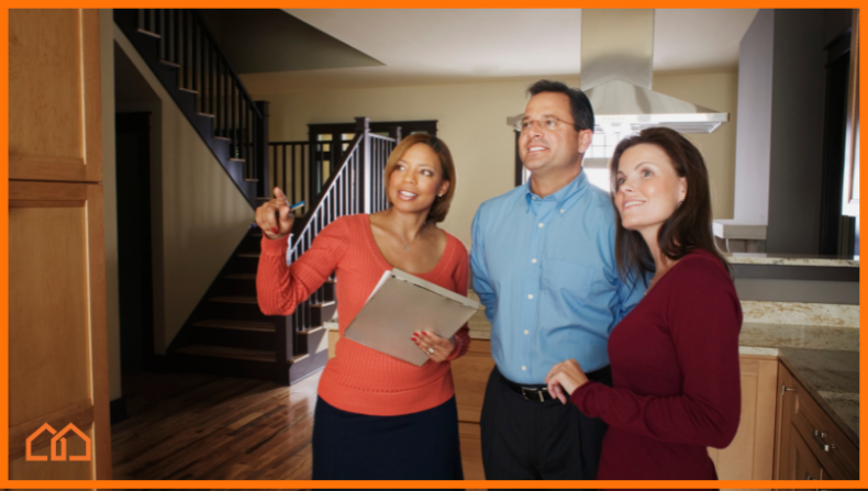 Showing houses to prospective homebuyers